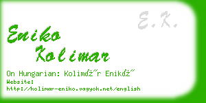eniko kolimar business card